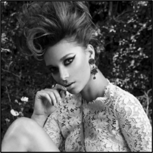 APRIL LOVE GEARY rose earring dress model black and white LEFAIR Magazine