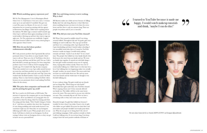 Suede Brooks model Lefair Magazine 2016