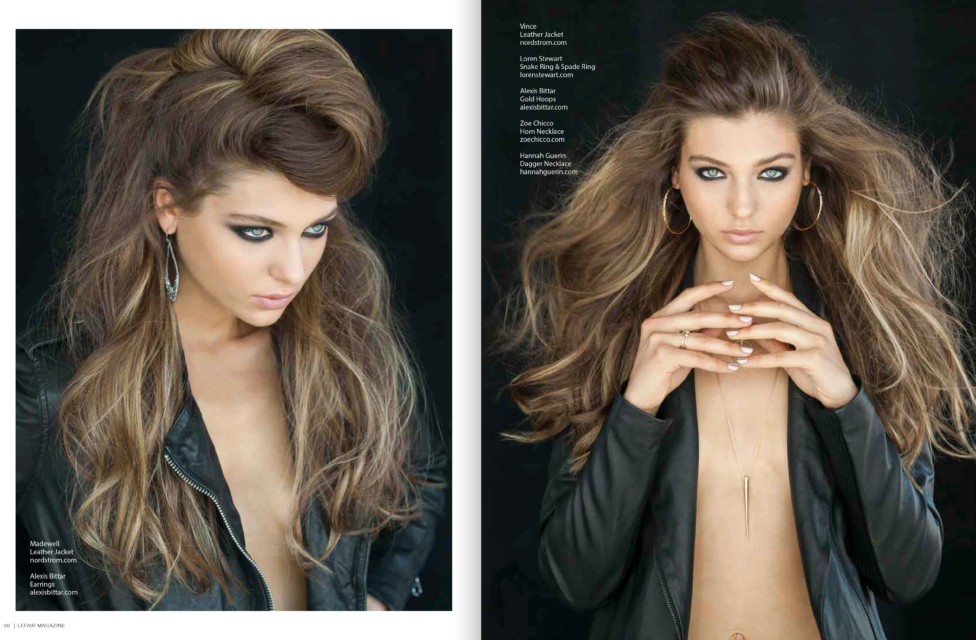 Magdalena Zalejska model worn in worn out leather jacket Lefair Magazine 2016